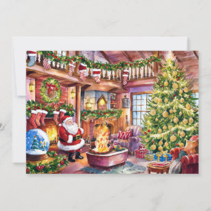 Festividades Cartão Natal Clássico de Aquarela #6