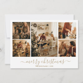 Festividades Cartão Natal de Férias (Dourado)