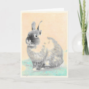 Festividades Cartão original de saudação de coelho de arte, Pás