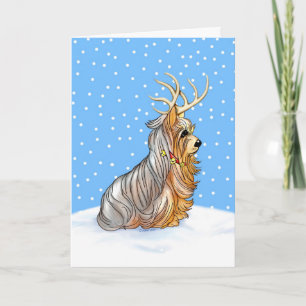 Festividades Cartão para Reenas de Natal Yorkshire Terrier