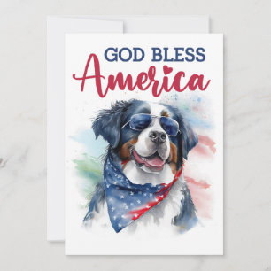 Festividades Cartão Patriótico Bernese Mountain Dog 4 de julho