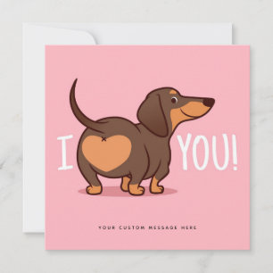 Festividades Cartão Personalizado de Amor por Dachshund