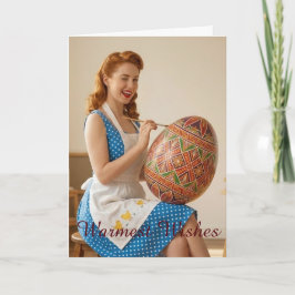 Festividades Cartão Personalizado de Artista Retro de Páscoa