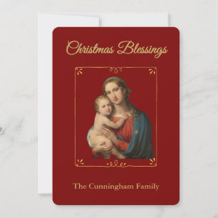 Festividades Cartão Personalizado de Bênção Religiosa de Natal