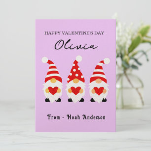 Festividades Cartão Personalizado de Gnomos do Dia do Valentim
