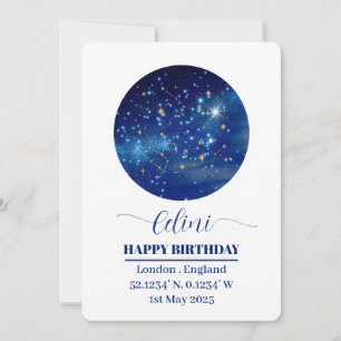 Festividades Cartão personalizado de mapa de estrelas: celebra 