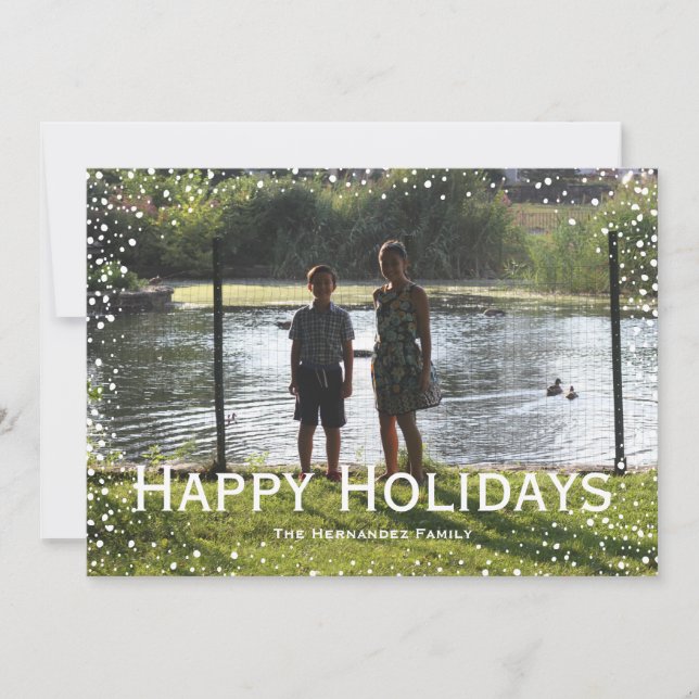 Festividades Cartão personalizado de neve com foto completa (Frente)