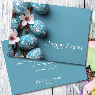 Festividades Cartão Personalizado de Páscoa com Ovos de Páscoa