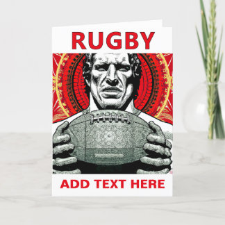 Festividades Cartão Personalizado de Saudação de Rugby