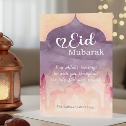 Festividades Cartão Personalizado Eid Mubarak com Desenho de Me