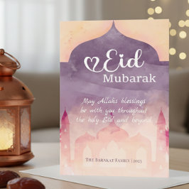 Festividades Cartão Personalizado Eid Mubarak com Desenho de Me
