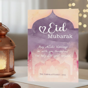 Festividades Cartão Personalizado Eid Mubarak com Desenho de Me