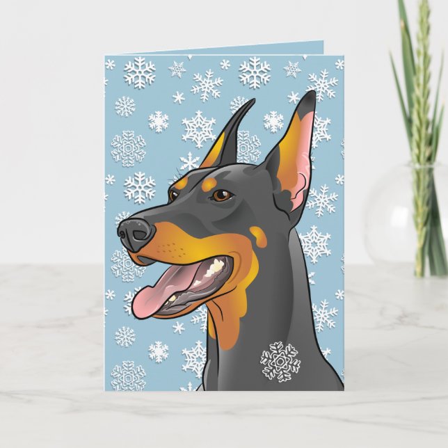 Festividades Cartão Personalizável de Cachorro Doberman Felry C (Frente)