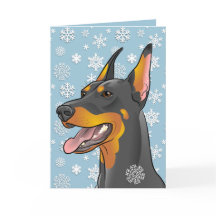 Cartão Personalizável de Cachorro Doberman Felry C