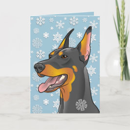Festividades Cartão Personalizável de Cachorro Doberman Felry C