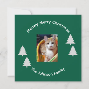 Festividades Cartão Personalizável de Texto de Foto de Gato