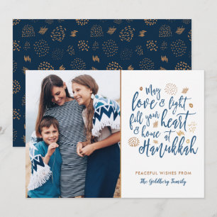 Festividades Cartão Plana de Fotos de Chanucá Leve e Amor