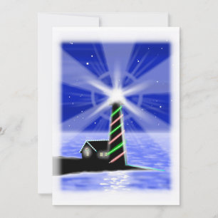Festividades cartão plano da luz do farol da árvore de Natal