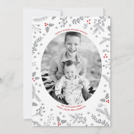 Festividades Cartão plano de férias de Natal do Winter Berries