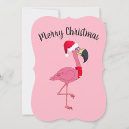 Festividades Cartão Plano de Flamingo Rosa de Natal c/Envelope