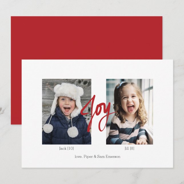 Festividades Cartão plano de fotos do feriado de Natal 2 (Frente/Verso)