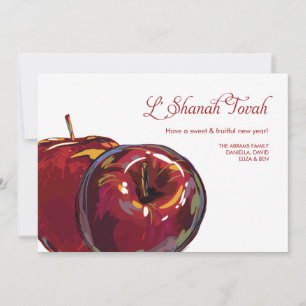 Festividades Cartão Plano de Maçãs Doces de Rosh Hashanah