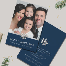 Festividades Cartão plano de Natal feliz para a família Elegant