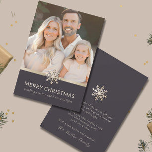 Festividades Cartão plano de Natal feliz para a família Elegant