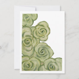 Festividades Cartão Plano de Rosas Verde e Branco