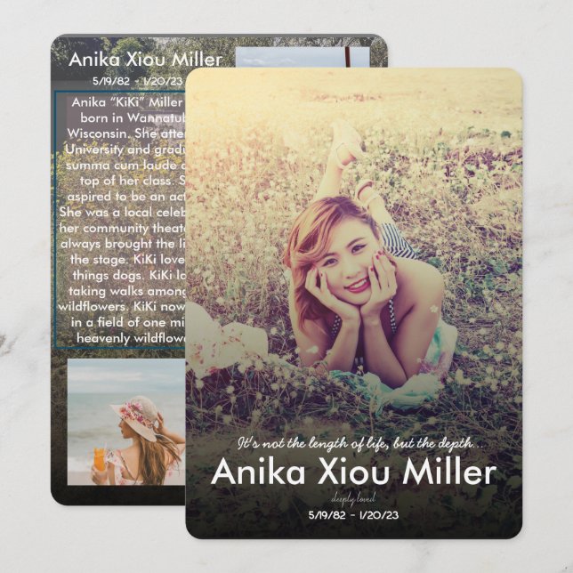 Festividades Cartão Plano Memorial de Flores Selvagens (Frente/Verso)