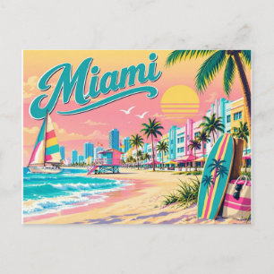 Festividades Cartão postal antigo de Miami Beach.
