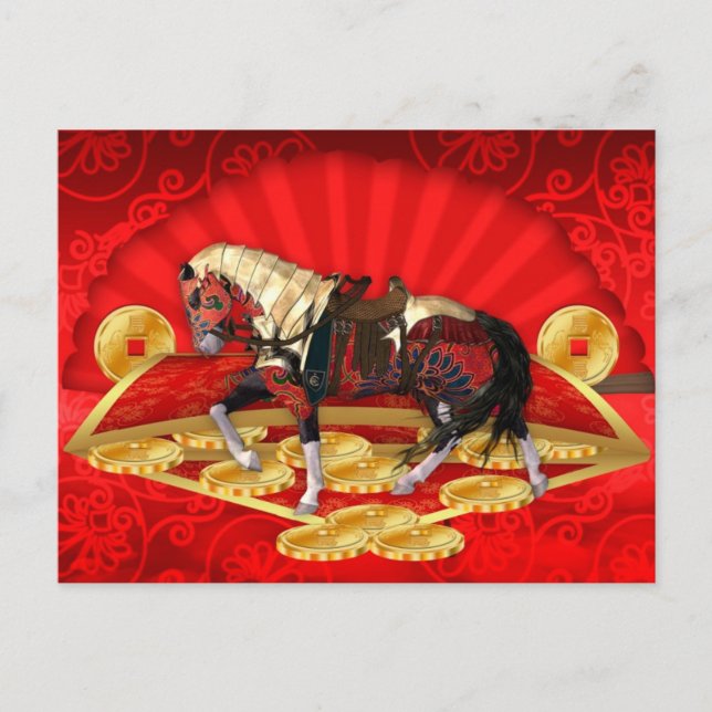 Festividades Cartão Postal Chinês De Ano Novo, Ano Do Cavalo (Frente)