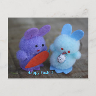 Festividades Cartão Postal Coelhinhos Felizes de Páscoa