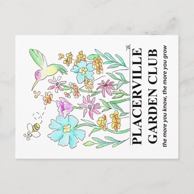 Festividades Cartão Postal com Projeto de Jardim (Frente)