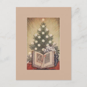 Festividades Cartão postal da árvore de natais vintages