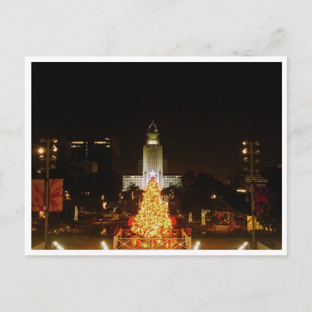 Festividades Cartão postal da árvore de Natal de Los Angeles (Frente)
