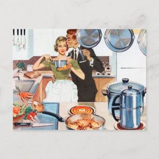Festividades Cartão postal da cozinhar de cozinha de vintage de