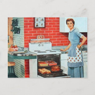 Festividades Cartão postal da cozinhar de cozinha de vintage de