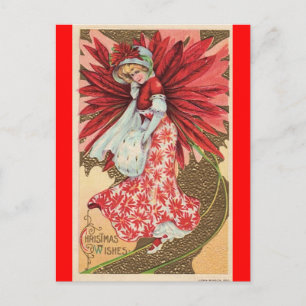 Festividades cartão postal da fada de natal victoriana