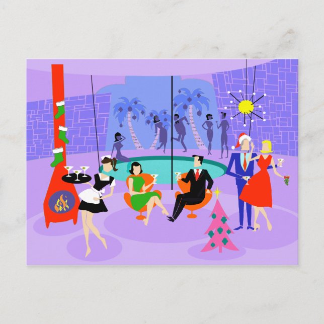 Festividades Cartão postal da festa de Natal Tropical (Frente)