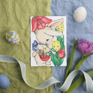 Festividades Cartão postal da Páscoa de Feriado de Retro Vintag