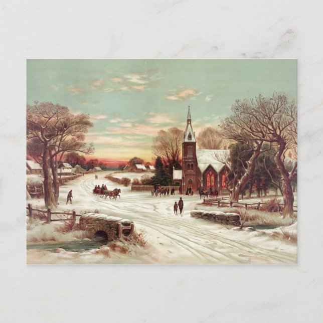 Festividades Cartão postal da véspera de Natal (Frente)