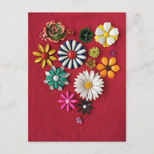 Festividades Cartão postal de 2021 para o vintage enamel flowe