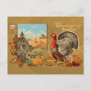 Festividades Cartão postal de Ação de Graças da Vintage Turquia