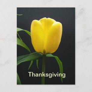 Festividades Cartão postal de ação de tulipa amarela