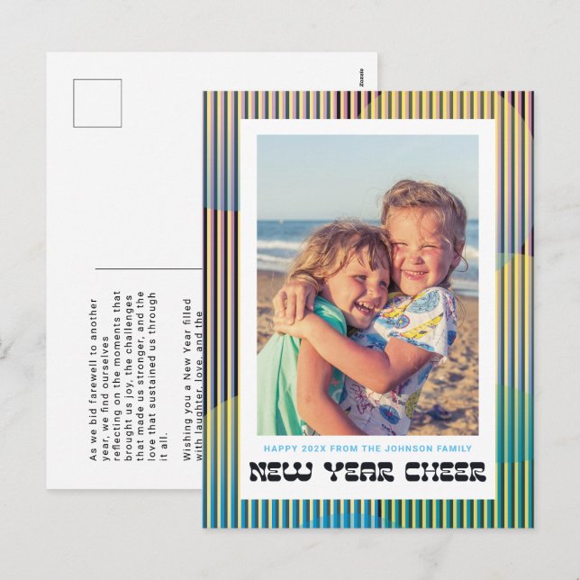 Festividades Cartão postal de animação de ano novo (Frente/Verso)