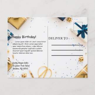 Festividades cartão postal de aniversário feliz