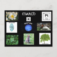 Cartão postal de aniversário para Peixes de março