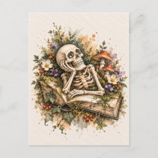Festividades Cartão postal de aquarela gótica amante de livros