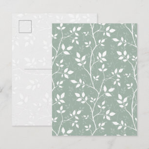 Festividades Cartão postal de arte botânica minimalista em verd